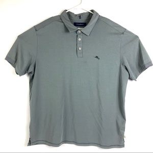 Tommy Bahama Polo Shirt Short Sleeve Gray Soft